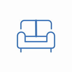cozy sofa seat icon sign vector