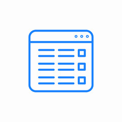 data list interface icon sign vector