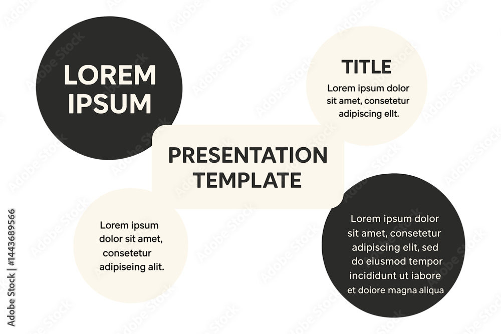 Poster a versatile template with circular elements set against a gray backdrop, suitable for various busine