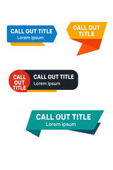 Illustration of callouts and titles in a creative vector style, suitable for presentations with a lower third layout, featuring art design callout bars and labels on a template, symbolizing an