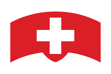 Obraz premium Stylized red medical cross on white background conveys healthcare concept abstractly
