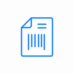 document bar code icon sign vector