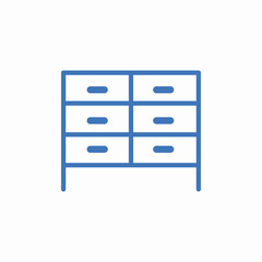 dresser drawers furniture icon sign vector