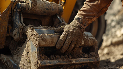 Construction Worker Operating Heavy Machinery