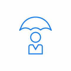 personal coverage insurance icon sign vector
