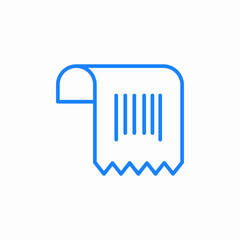 receipt barcode scan icon sign vector