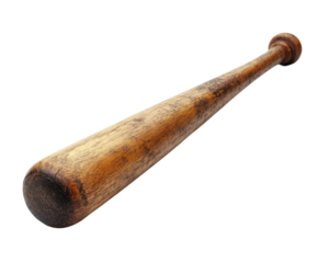 Baseball bat action sports field dynamic perspective isolated on transparent background