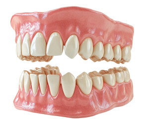 Dental anatomy model laboratory educational content detailed isolated on transparent background