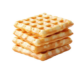 Delicious waffle stack kitchen food cozy atmosphere isolated on transparent background