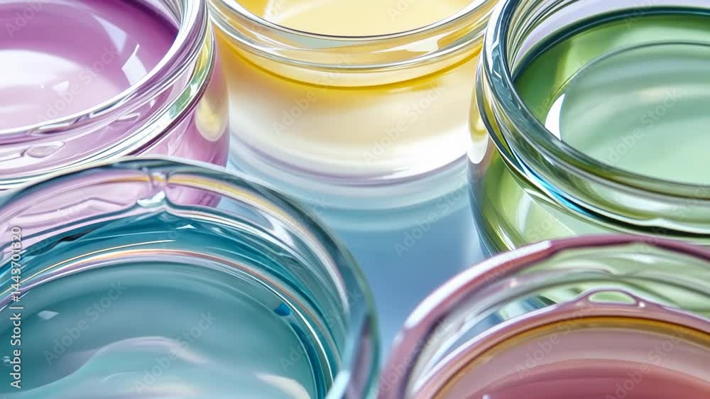Poster colorful reflections create a mesmerizing display of vibrant liquids in delicate glass containers on