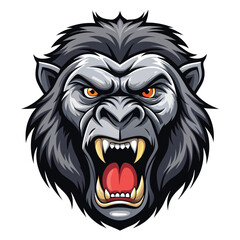Fototapeta premium Angry gorilla head illustration (1)