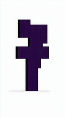 Obraz premium Purple abstract sculpture on white background; modern art; design element for website or print