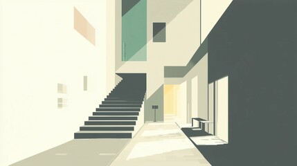 Fototapeta premium Scenery with stairs