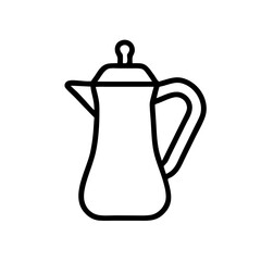 Obraz premium Outline of a classic coffee pot on a minimalist background, icon, vector 