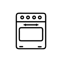 Fototapeta premium Simple outline of a modern kitchen oven, icon, vector 