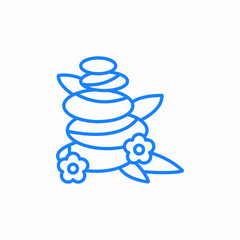 zen stones flowers icon sign vector