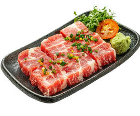 Grilled beef short ribs restaurant food isolated on transparent background