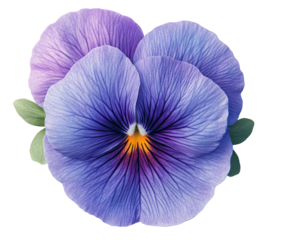 Vibrant purple pansy flower nature botanical isolated on transparent background