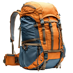 Hiking gear backpack for adventures travel lifestyle nature isolated on transparent background