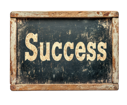 Achieving success inspirational message for business growth isolated on transparent background