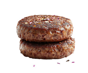 Grilling perfect plant-based burgers backyard food isolated on transparent background