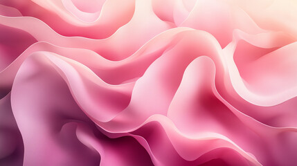 Obraz premium Blush to rose pink gradient with flowing organic shapes, a dreamy abstract backdrop evoking soft elegance