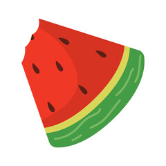 Bitten watermelon wedge. Vector