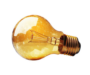 Illuminating energy vintage light bulb still life in isolated on transparent background