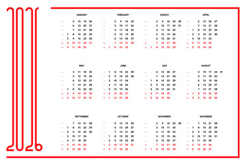 Calendar Layout Grid 2026 - Monthly Calendar Template