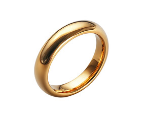 Elegant gold wedding ring jewelry minimalism isolated on transparent background