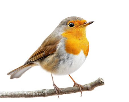 Active bird perched on branch nature view isolated on transparent background
