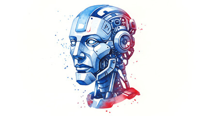Artistic take on an AI robot with visible mechanisms.	