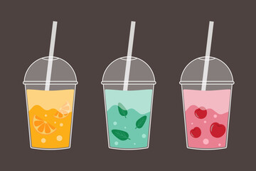 Vector illustration of summer cocktails