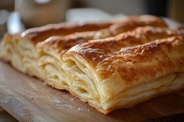 Puff pastry. AI generated illustration.