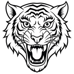 Angry tiger head graphic