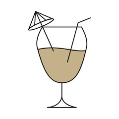 Colored cocktail with straw. Vector