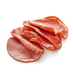3.5 ham sausage slices on white.