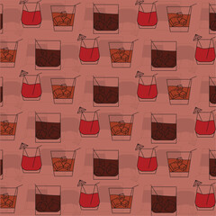 Cocktail glasses pattern. Vector