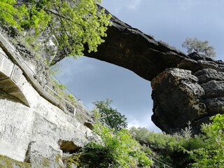 Pravcicka Brana a stunning sandstone arch and one of the largest natural rock formations in Europe,...