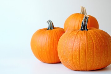 Obraz premium Pumpkins on white background. AI generated illustration.