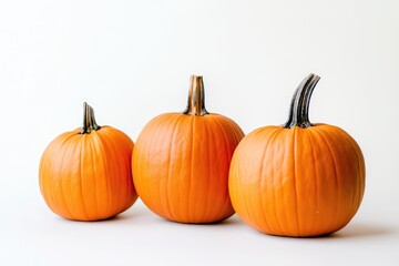 Obraz premium Pumpkins on white background. AI generated illustration.