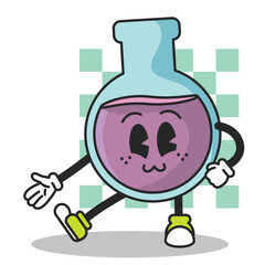 Lab flask cartoon. Vector