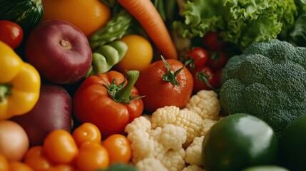 Fresh Produce Medley: A Colorful and Nutritious Still Life of Various Vegetables and Fruits