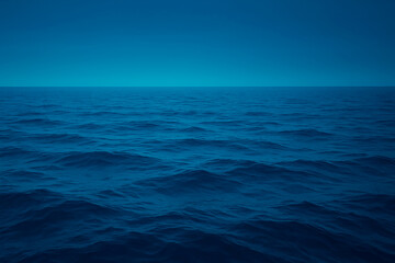Obraz premium Calm Deep Blue Ocean at Dusk - Serene Open Water Horizon with Gentle Waves under Twilight Sky, Tranquil Seascape for publication, poster, calendar, post, screensaver, wallpaper, postcard, cover, web