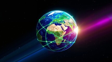 Vibrant earth from space illustration