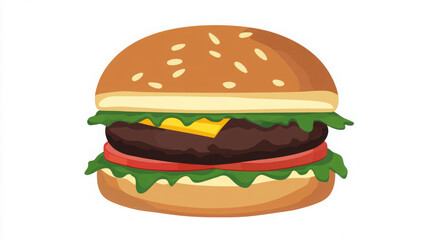 "Delicious Delight: A Tasty Burger with Fresh Vegetables and Cheese"

