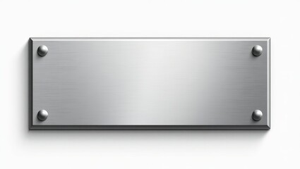 Modern brushed silver metal plaque