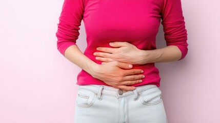 Woman discomfort: lower belly ache, menstrual cramp, urinary irritation, pelvic distress, feminine health, abdominal issue, cycle-related pain, internal inflammation, reproductive concern, .