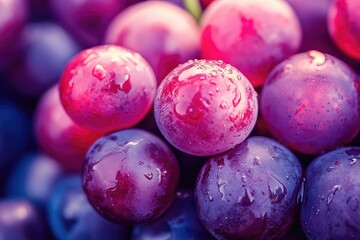 Red grapes. AI generated illustration.