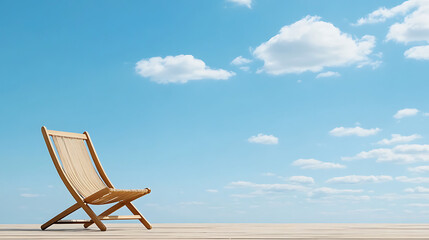 Beach vacation Concept with chair and blue sky